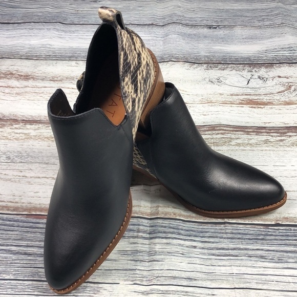 1.State IDana Ankle Boot Black/Snake Print Sz 7M - Picture 9 of 12